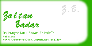 zoltan badar business card